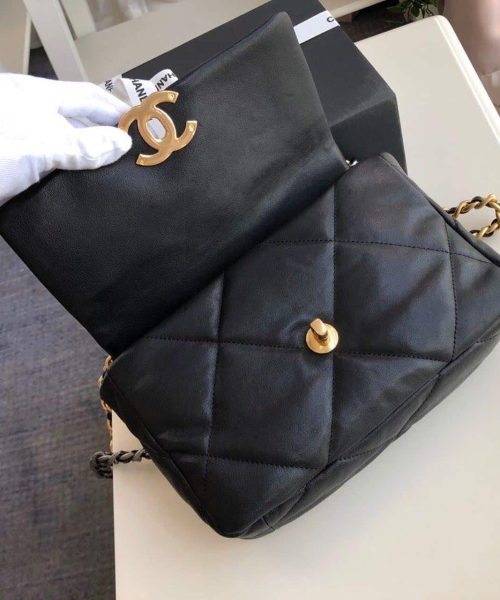 [REP 1:1] Chanel 19 HandBag Black For Women 10.1in/26cm AS1160