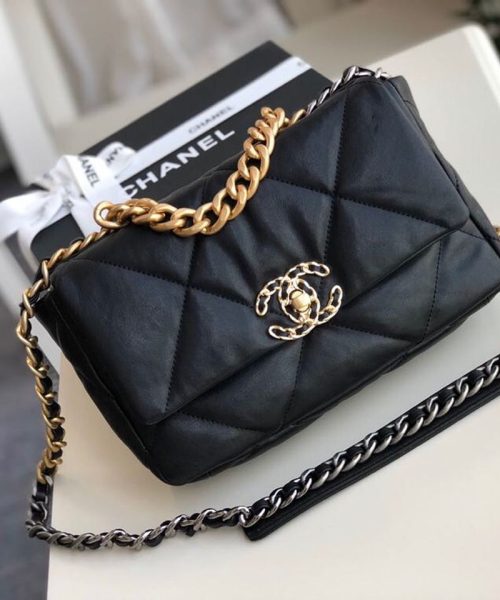 [REP 1:1] Chanel 19 HandBag Black For Women 10.1in/26cm AS1160