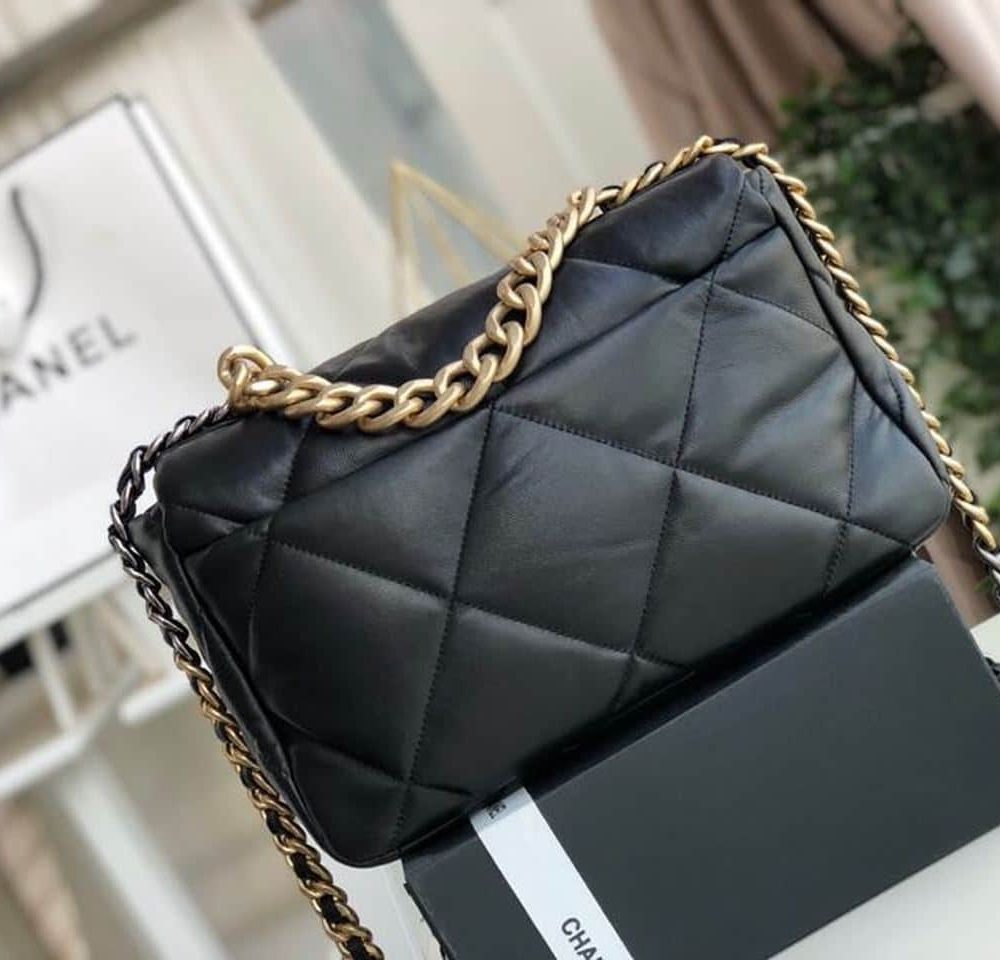 [REP 1:1] Chanel 19 HandBag Black For Women 11.8in/30cm