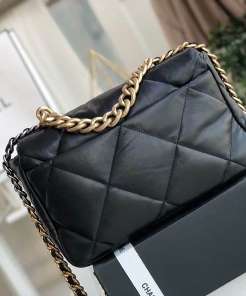 [REP 1:1] Chanel 19 HandBag Black For Women 11.8in/30cm