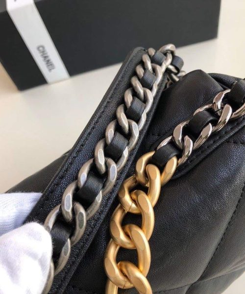 [REP 1:1] Chanel 19 HandBag Black For Women 11.8in/30cm