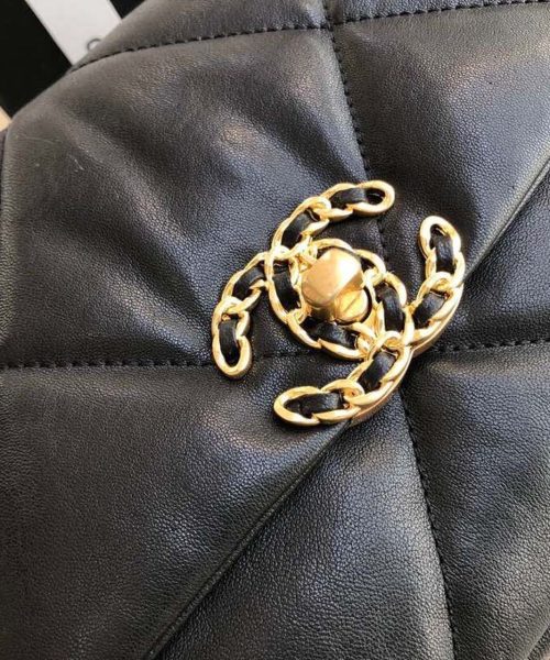 [REP 1:1] Chanel 19 HandBag Black For Women 11.8in/30cm