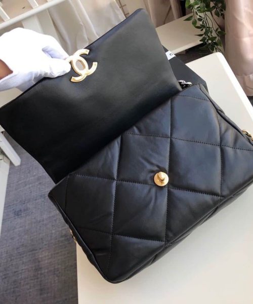 [REP 1:1] Chanel 19 HandBag Black For Women 11.8in/30cm