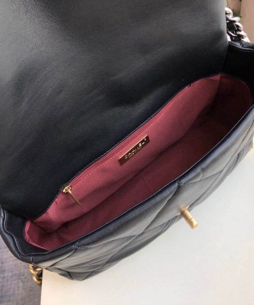 [REP 1:1] Chanel 19 HandBag Black For Women 11.8in/30cm