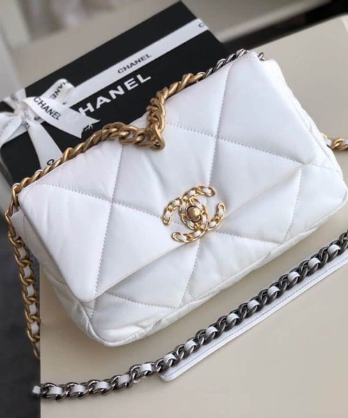 [REP 1:1] Chanel 19 HandBag White For Women 10.1in/26cm AS1160