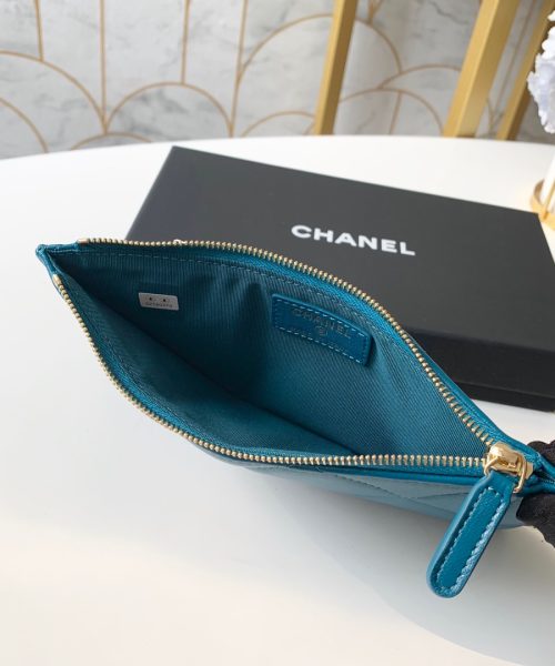 1:1 Replica Chanel 19 Matelasse Phone and Card Case Blue Bag For Women 19cm/7.5in