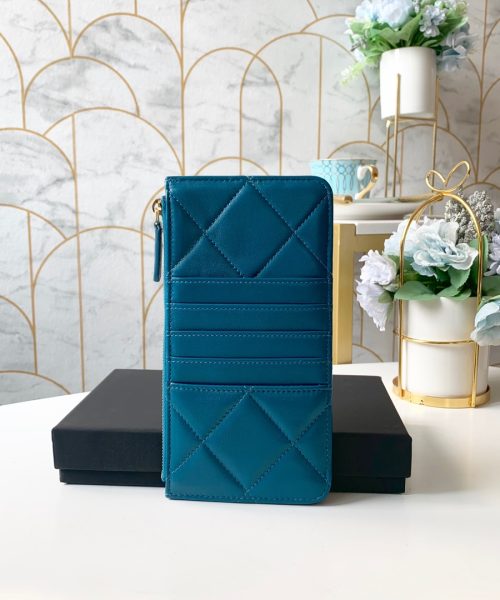 1:1 Replica Chanel 19 Matelasse Phone and Card Case Blue Bag For Women 19cm/7.5in