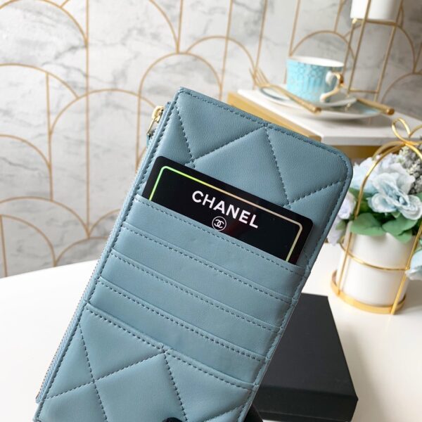 Chanel 19 Matelasse Phone and Card Case Light Blue Bag For Women 19cm/7.5in