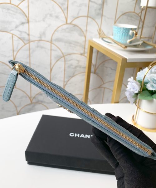 1:1 Replica Chanel 19 Matelasse Phone and Card Case Light Blue Bag For Women 19cm/7.5in