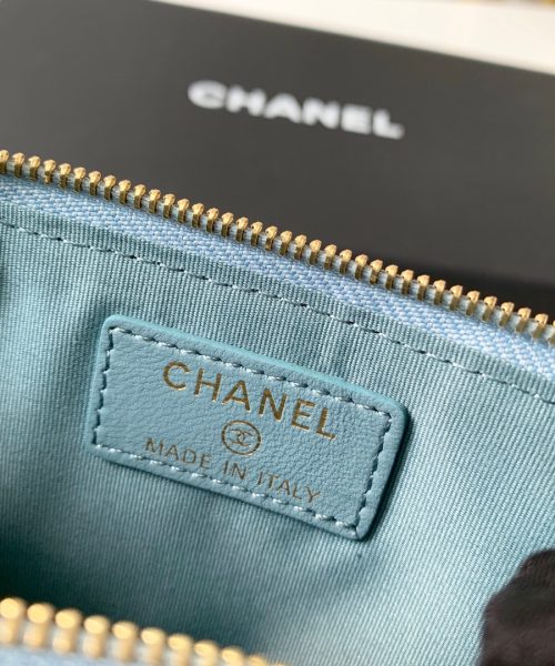 1:1 Replica Chanel 19 Matelasse Phone and Card Case Light Blue Bag For Women 19cm/7.5in