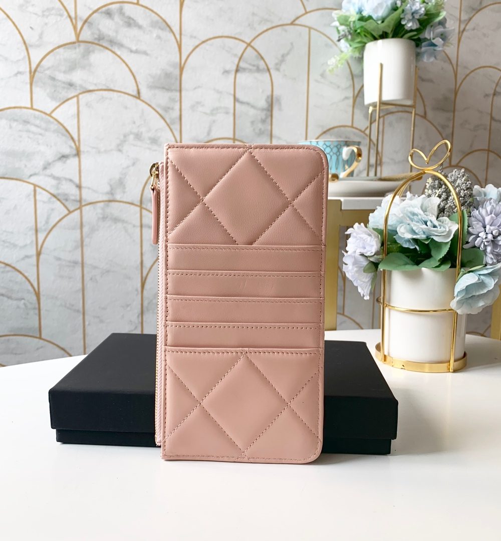 1:1 Replica Chanel 19 Matelasse Phone and Card Case Pink Bag For Women 19cm/7.5in