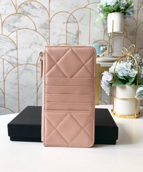 1:1 Replica Chanel 19 Matelasse Phone and Card Case Pink Bag For Women 19cm/7.5in