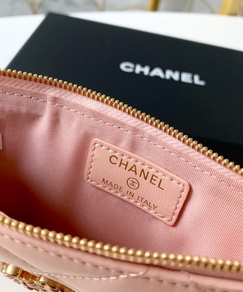 1:1 Replica Chanel 19 Matelasse Phone and Card Case Pink Bag For Women 19cm/7.5in