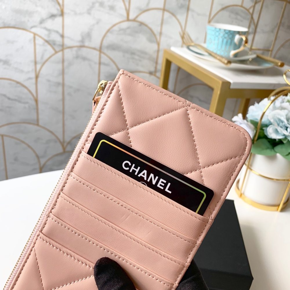 1:1 Replica Chanel 19 Matelasse Phone and Card Case Pink Bag For Women 19cm/7.5in - Image 7