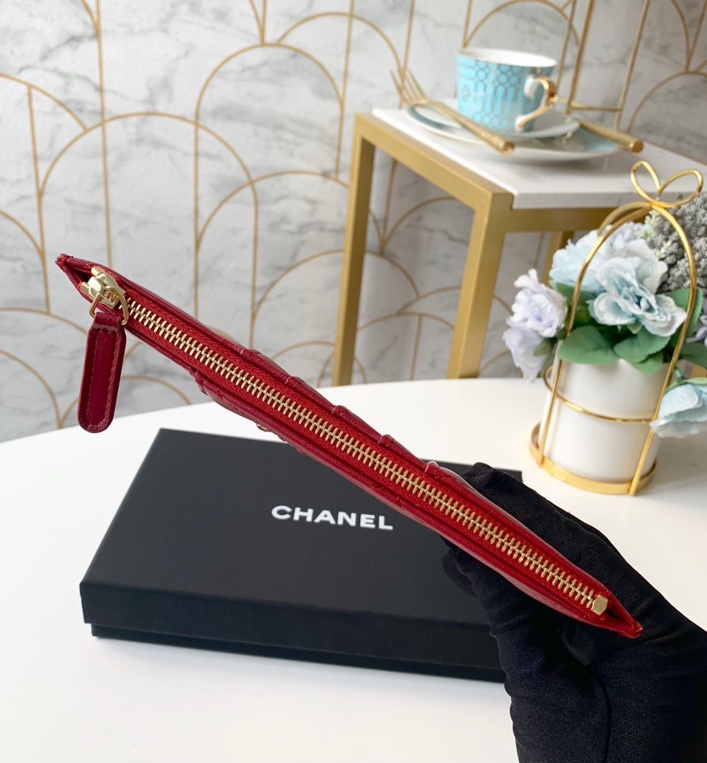 1:1 Replica Chanel 19 Matelasse Phone and Card Case Red Bag For Women 19cm/7.5in