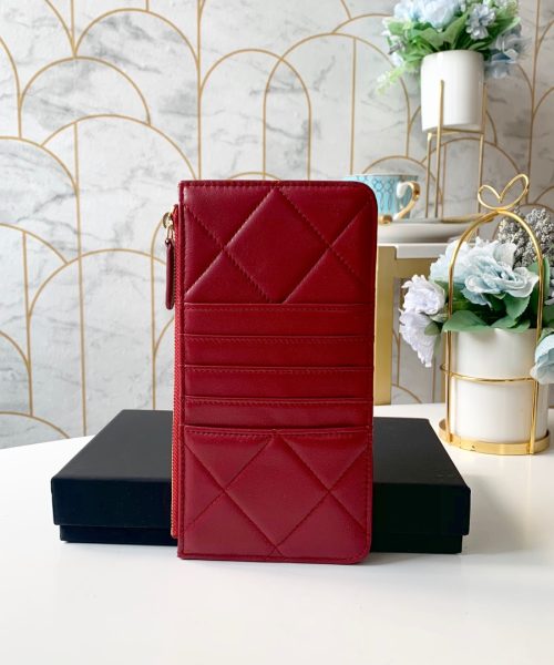 1:1 Replica Chanel 19 Matelasse Phone and Card Case Red Bag For Women 19cm/7.5in