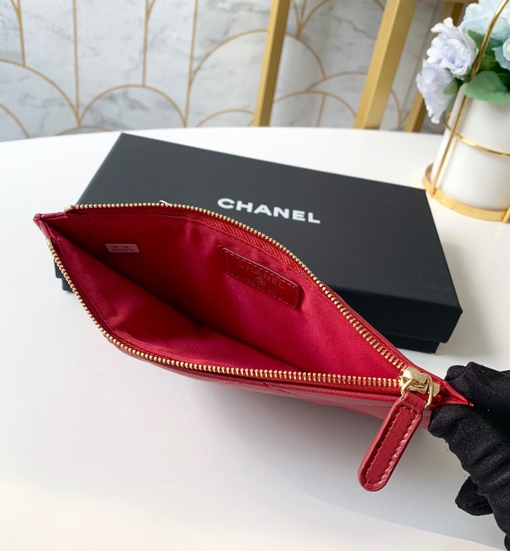 1:1 Replica Chanel 19 Matelasse Phone and Card Case Red Bag For Women 19cm/7.5in