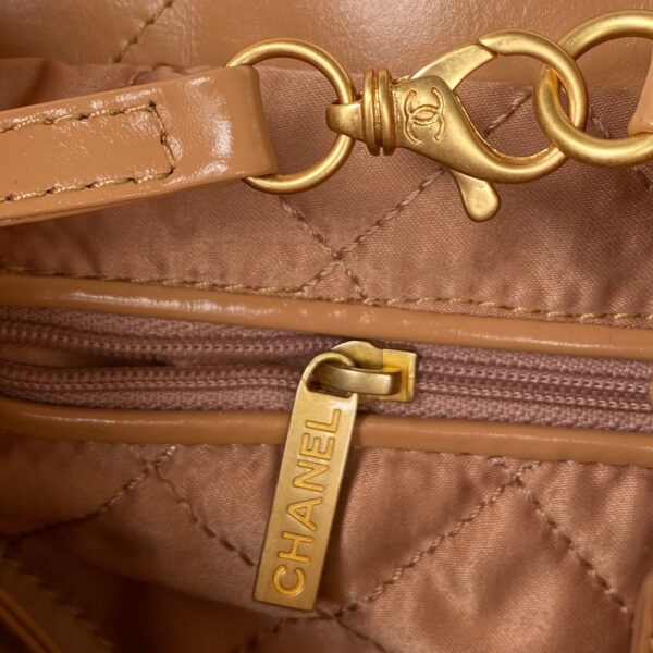 [REP 1:1] Chanel 22 Handbag Gold Hardware Shiny Camel For Women, Women's Handbags, Shoulder Bags 16.5in/38cm AS3261 B08037 NB356