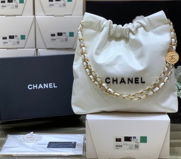 [REP 1:1] Chanel 22 Handbag White For Women 14.4in/37cm AS3261 B08038 10601