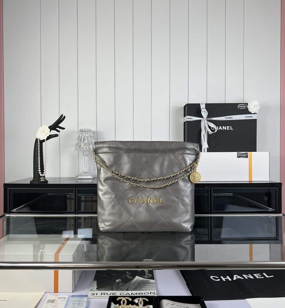 [REP 1:1] Chanel 22 Medium Handbag Yellow/Grey/Brown/Dark Blue/Pink/Jade Green/White For Women 37cm / 14.5in