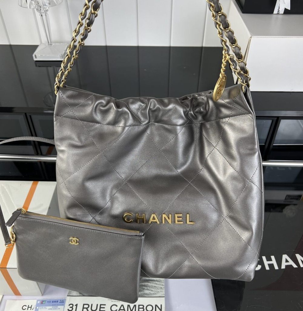 [REP 1:1] Chanel 22 Medium Handbag Yellow/Grey/Brown/Dark Blue/Pink/Jade Green/White For Women 37cm / 14.5in