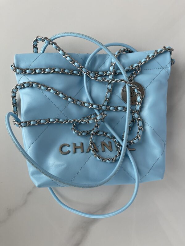 [REP 1:1] Chanel 22 Mini Handbag Blue For Women 20cm / 7.9in AS3980