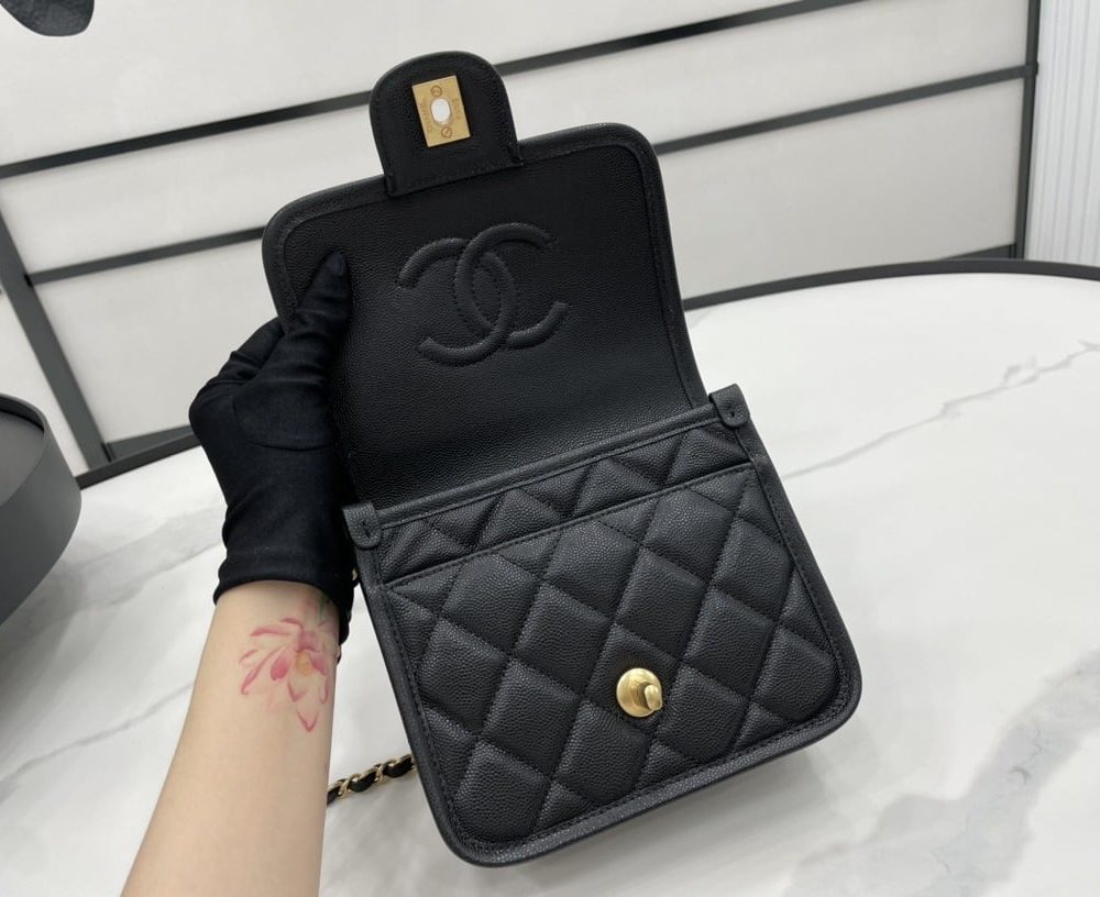 [REP 1:1] Chanel 22K Flap Bag Black For Women, Women's Bags 8.1in/20.5cm