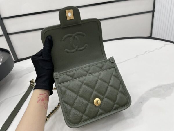 [REP 1:1] Chanel 22K Flap Bag Dark Green For Women, Women's Bags 8.1in/20.5cm