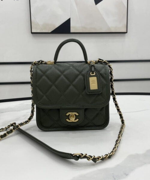 [REP 1:1] Chanel 22K Flap Bag Dark Green For Women, Women's Bags 8.1in/20.5cm