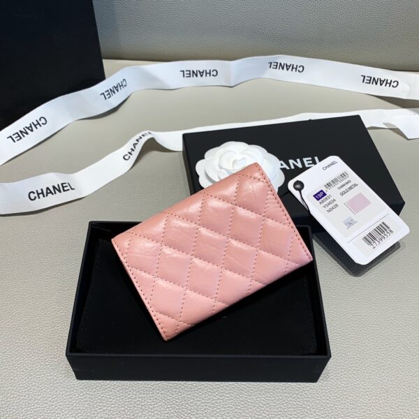 Chanel 2.55 Flap Card Holder 4.4in/11cm Gold Toned Hardware For Women Light Pink A80831