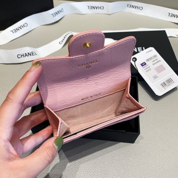 Chanel 2.55 Flap Card Holder 4.4in/11cm Gold Toned Hardware For Women Light Pink A80831