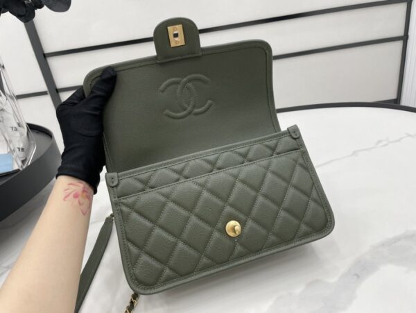 [REP 1:1] Chanel AS3653 22K Bag Dark Green For Women, Women's Bags 9.8in/25cm