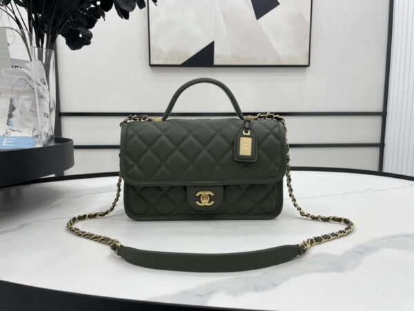 [REP 1:1] Chanel AS3653 22K Bag Dark Green For Women, Women's Bags 9.8in/25cm