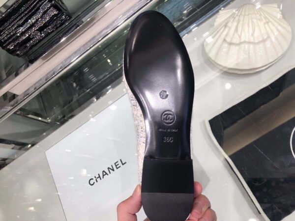 Chanel Ballerina Flats Tweed & Grosgrain Calfskin Leather Fall/Winter Collection Grey/Black