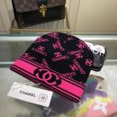 Chanel Beanie In Black & Pink