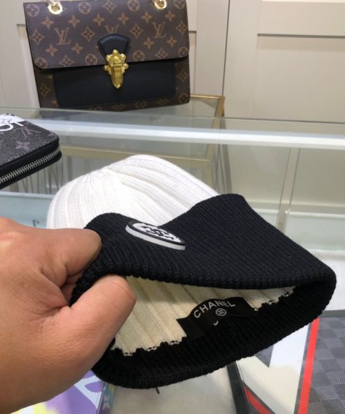 Chanel Beanie In Black & White