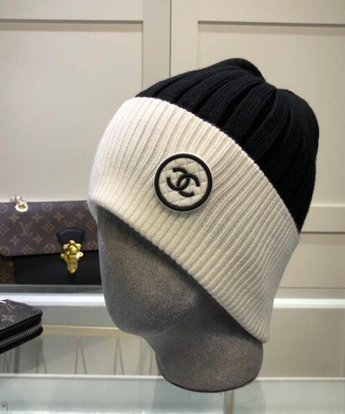 Chanel Beanie In Black & White