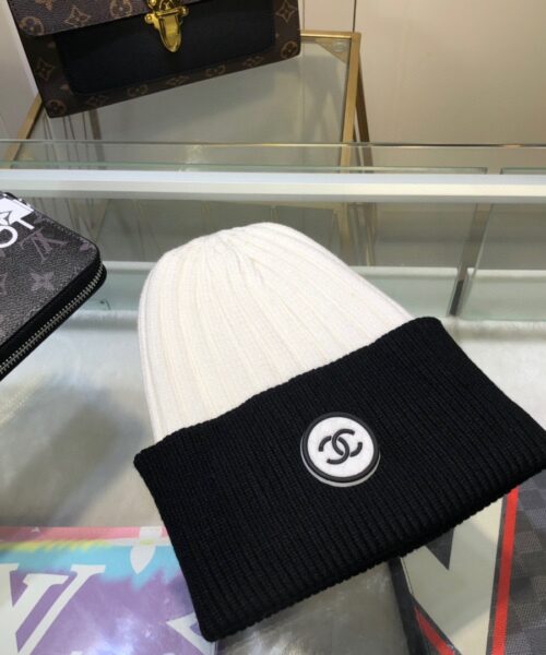 Chanel Beanie In Black & White