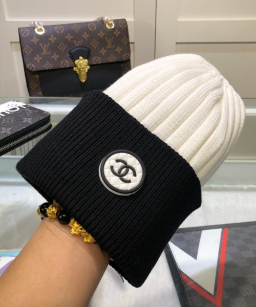 Chanel Beanie In Black & White