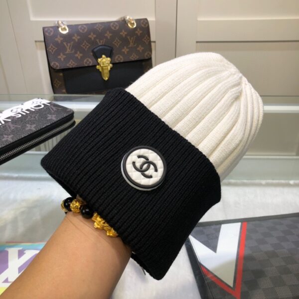 Chanel Beanie In Black & White