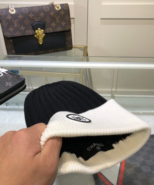 Chanel Beanie In Black & White