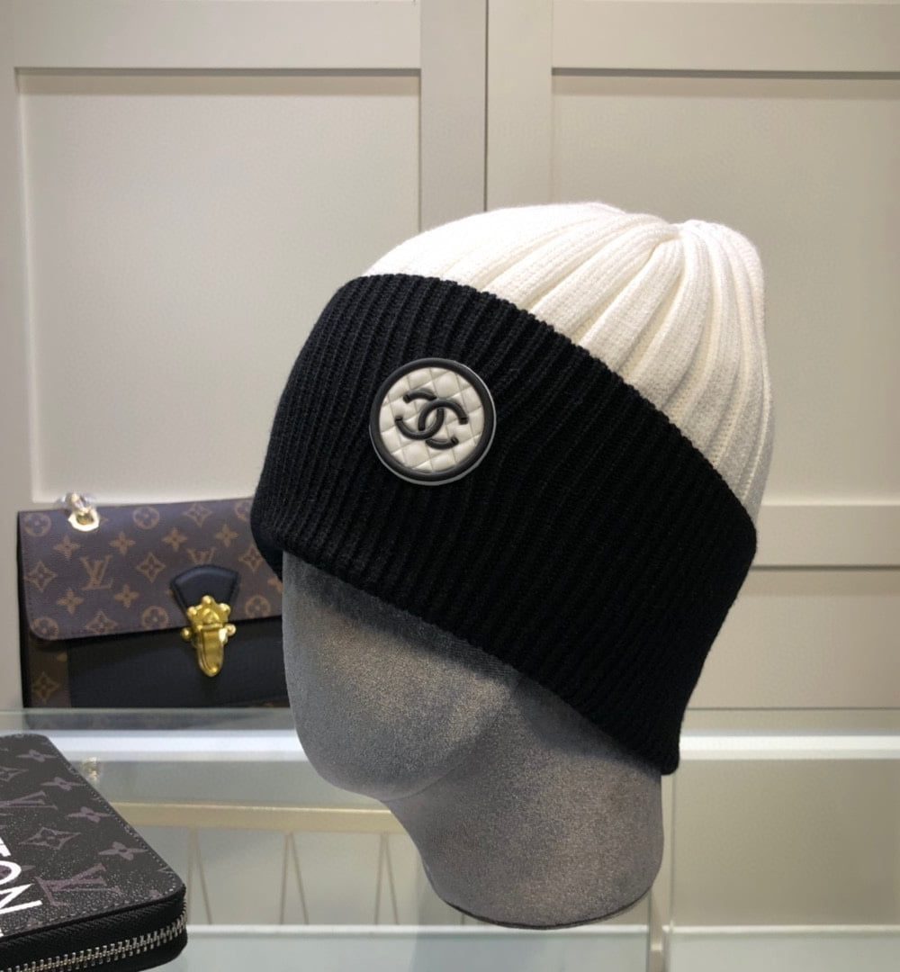 Chanel Beanie In Black & White