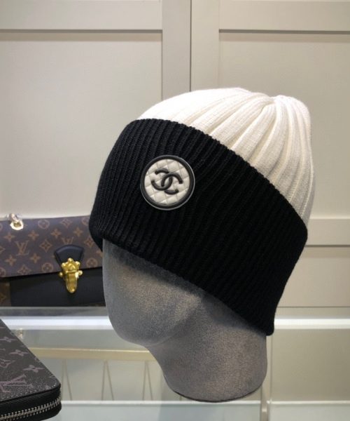 Chanel Beanie In Black & White