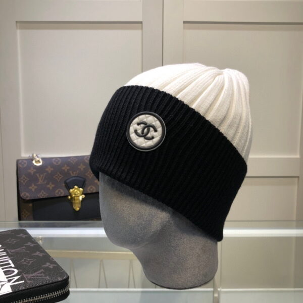 Chanel Beanie In Black & White