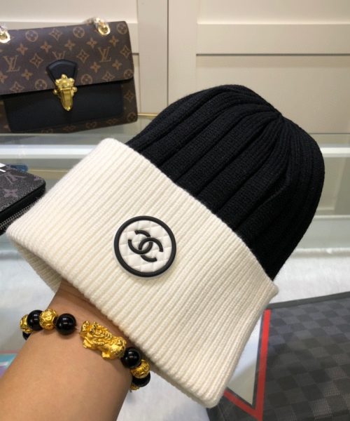 Chanel Beanie In Black & White