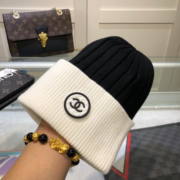 Chanel Beanie In Black & White