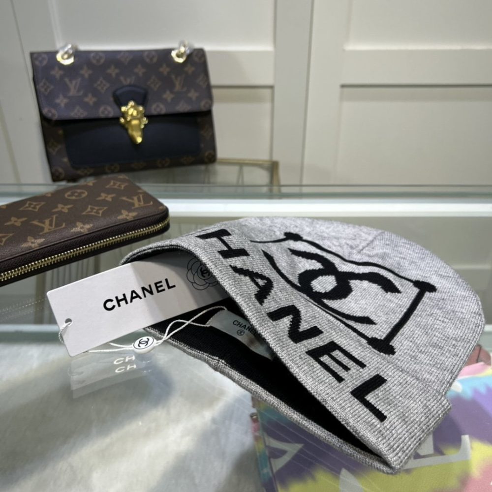 Chanel Beanie In Grey - Image 4