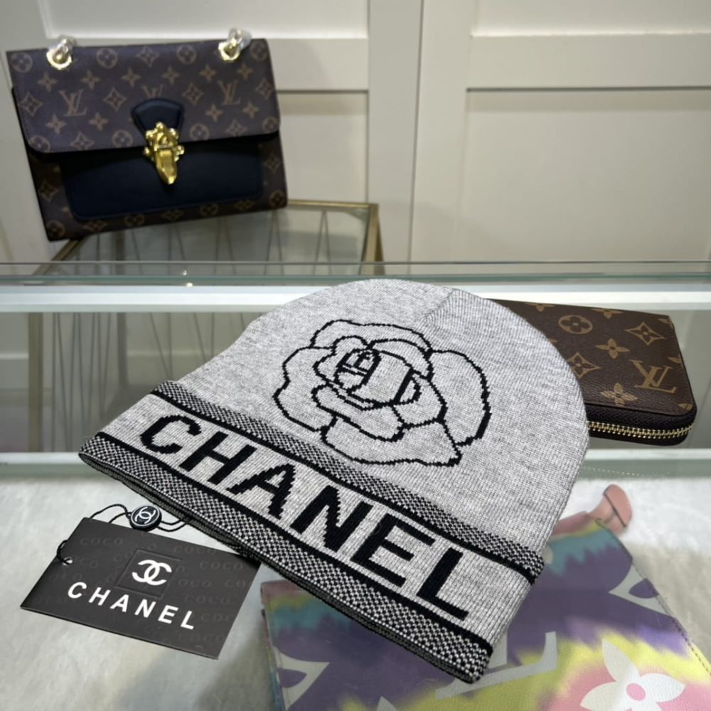 Chanel Beanie In Grey - Image 4
