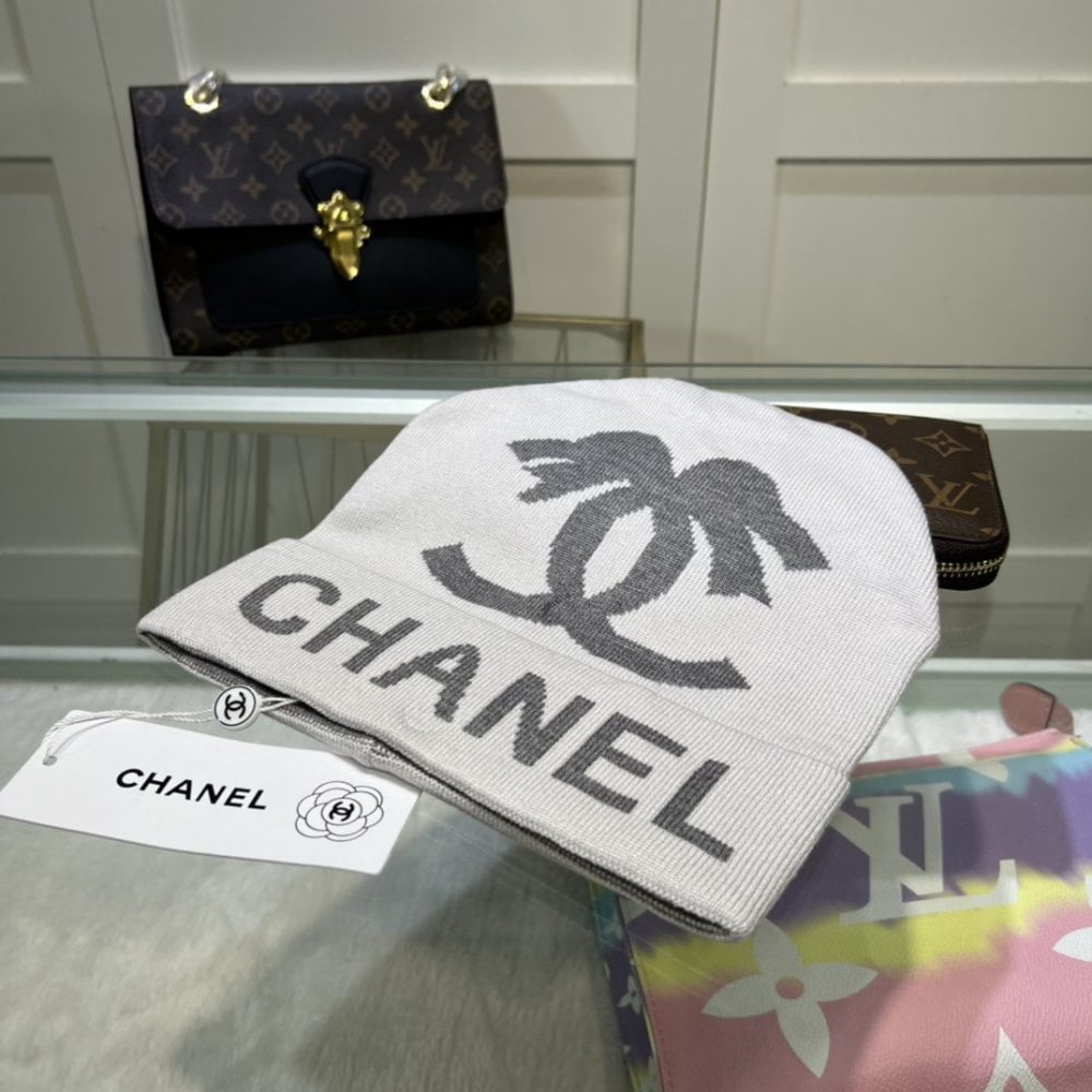Chanel Beanie In Grey - Image 3