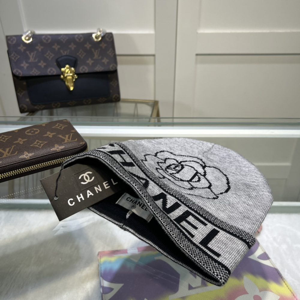 Chanel Beanie In Grey - Image 3